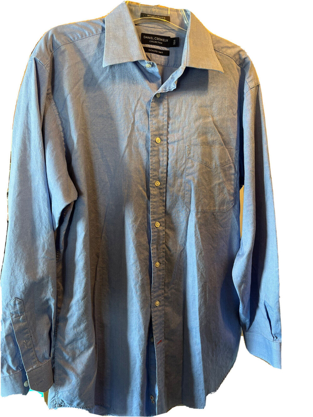 Daniel Cremieux Men’s 16 35 blue long sleeve button down cotton richard shirt